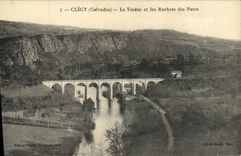 VINTAGE POSTCARD Clecy the Viaduct and Rocks of Parks