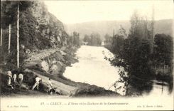VINTAGE POSTCARD Clecy L Decorates and the Rocks of Cambronnerie nice shot
