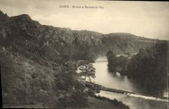 VINTAGE POSTCARD Clecy River and Rochers of Vey