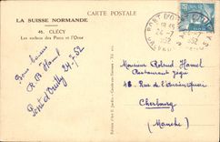 El normando de Suiza Clecy de la POSTAL de la VENDIMIA las rocas de los parques y del L adorna