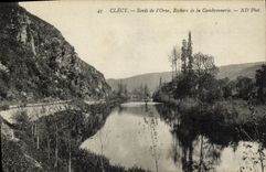 VINTAGE POSTCARD Clecy Bords of L Decorates Rocks of Cambronnerie
