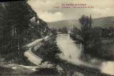 VINTAGE POSTCARD Clecy Seen On the Bridge of Vey