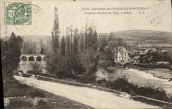 VINTAGE POSTCARD Clecy surroundings of Cop On Noireau Bridge and mill of Very