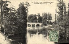 VINTAGE POSTCARD Clecy the Edges of L Decorates the Bridge of Vey