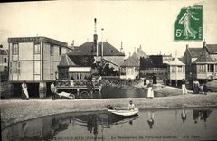 VINTAGE POSTCARD Courseulles on Sea the restaurant of the park to oysters
