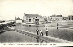 VINTAGE POSTCARD Courseulles On Sea the Park in Huttres