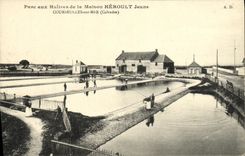 VINTAGE POSTCARD Courseulles Park with oysters of the Young msion Heroult