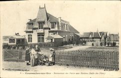 VINTAGE POSTCARD Restoring Courseulles On Sea of the Parks to the Oysters Village hall