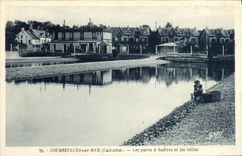 VINTAGE POSTCARD Courseulles On Sea Parks with Oysters and the villas