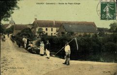 CPA Courcy route de la Vallee d Auge carte toilee TOP