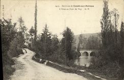 VINTAGE POSTCARD Conde On Noireau L Decorates with the Bridge of Vey