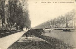 VINTAGE POSTCARD Canal of Caen to the Sea the Bridge of Colombelles Train