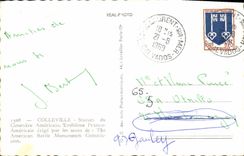 MODERN CARD Colleville St Laurent Statues of the American cemetery Militaria