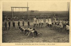 VINTAGE POSTCARD Colony of Colleville On Orne On the Stage Children