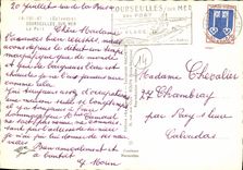 MODERN CARD Courseulles On Sea the port