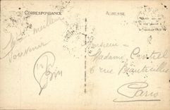 VINTAGE POSTCARD Courseulles On Sea L Entered of the Port at the time of the tide Voileir Boat