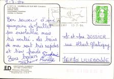 POSTAL MODERNA Courseulles en la varia escuela vista mar del velo