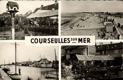 CPM Courseulles Sur Mer Jardin champetre de M Leclerc Cafe du centre