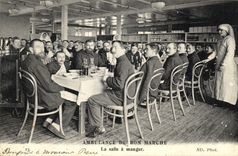 VINTAGE POSTCARD Paris Val de Grace Ambulance of Good market Dining room TOP