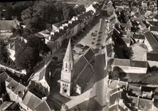 MODERN CARD France Seen of the Sky Creully L Church and the Place of the Market