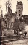 VINTAGE POSTCARD Creully Castle the Keep Character with the well Cart Horse