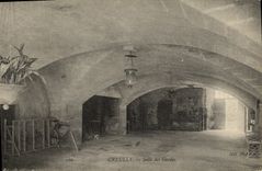 VINTAGE POSTCARD Creully Room of the Guards Bicycle