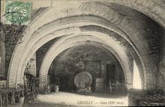 VINTAGE POSTCARD Creully Cellars Xll E century Cellars