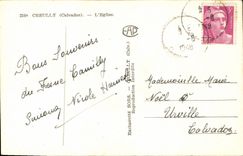 CPM Creully L Eglise Automobile Traction Avant Citroen
