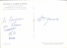 MODERN CARD Colors and Light of France luxuriant Normandy Criqueboeuf on the Dimension of Grace and its old church Fishes