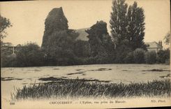 VINTAGE POSTCARD Cricqueboeuf L Church seen from of the Manor