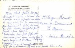 MODERN CARD the Pond of Cricqueboeuf close Villerville on Sea L Church with Ivies