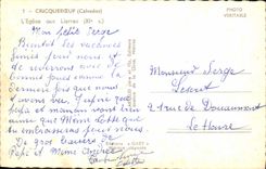 MODERN CARD Cricqueboeuf L Church with Ivies