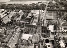 MODERN CARD Delivrande the Basilica Seen air