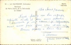 MODERN CARD Delivrande Basilica of Notre Dame of Delivrande Chorus