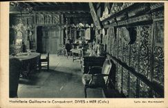 VINTAGE POSTCARD Divine William the Conqueror Fashionable country inn on Sea Room of Marmousets