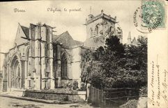 CPA Dives Vue Sur L Eglise Le portail
