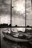 MODERN CARD Deauville Twilight on the Basin of the Yachts Boat