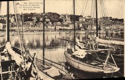 CPA Deauville Plage Fleurie Le nouveau Bassin des Yachts Bateaux 