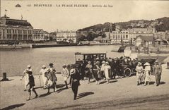 VINTAGE POSTCARD Deauville Flowered Beach Arrived of the Automobile Vat