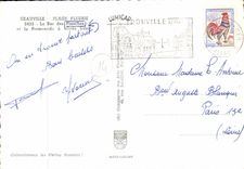 CPM Deauville Plage Fleurie Le bar des planches et la promenade a maree haute