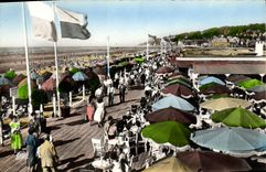 MODERN CARD Deauville Flowered Beach the Bar of the Boards and the walk