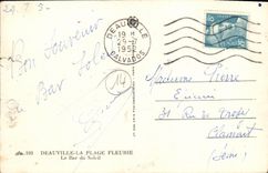 VINTAGE POSTCARD Deauville Flowered Beach the Bar of the Sun