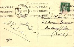 VINTAGE POSTCARD Deauville Flowered Beach the Bar of the Sun boards