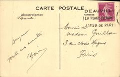 VINTAGE POSTCARD Deauville Beach Flowered the Bar of the Sun the Walk on the boards