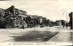 VINTAGE POSTCARD Deauville the Flowered Beach Which occurred of L Hippodrome