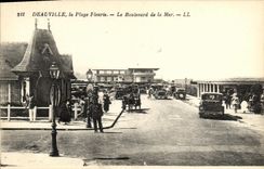 VINTAGE POSTCARD Deauville the Flowered Beach the Boulevard of the Sea