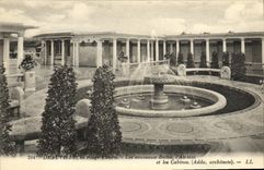 VINTAGE POSTCARD Deauville Flowered Beach the new baths L atrium and cabins