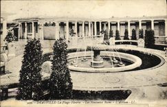 VINTAGE POSTCARD Deauville the Flowered Beach the New Baths L atrium