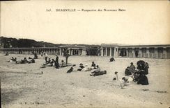 VINTAGE POSTCARD Perspective Deauville Of the New Baths