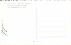 VINTAGE POSTCARD Deauville Flowered Beach the Casino Normandy Hotel and L establishment of the baths